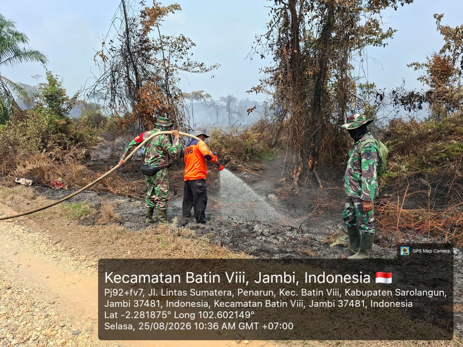 Karhutla di Sarolangun Masih Berlanjut, 23 Personel Gabungan Dikerahkan Padamkan Api di Lahan Gambut Sungai Abang