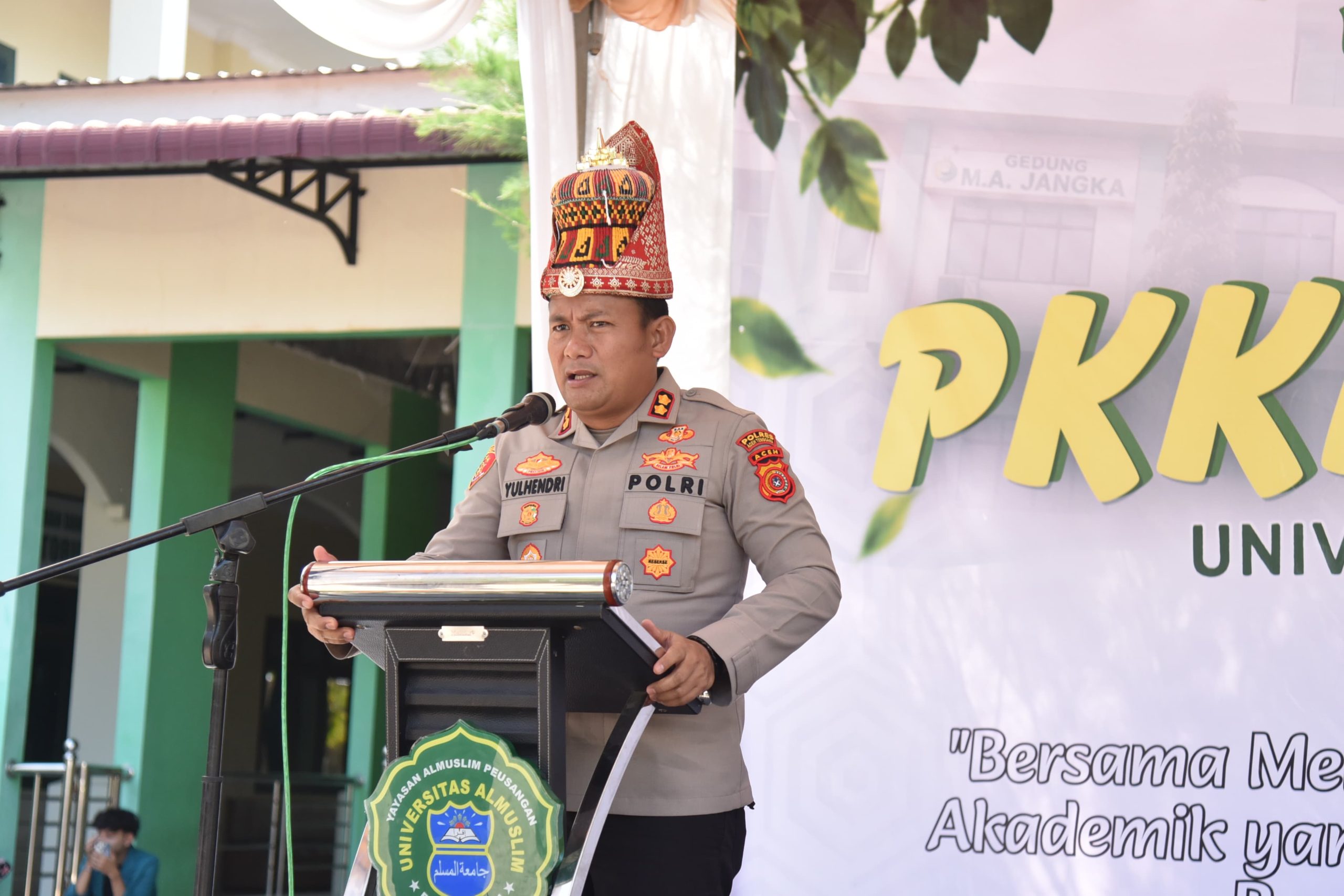 Kapolres Bireuen Ingatkan 1.280 Mahasiswa Baru Umuslim Soal Narkoba dan Hoaks di PKKMB 2026