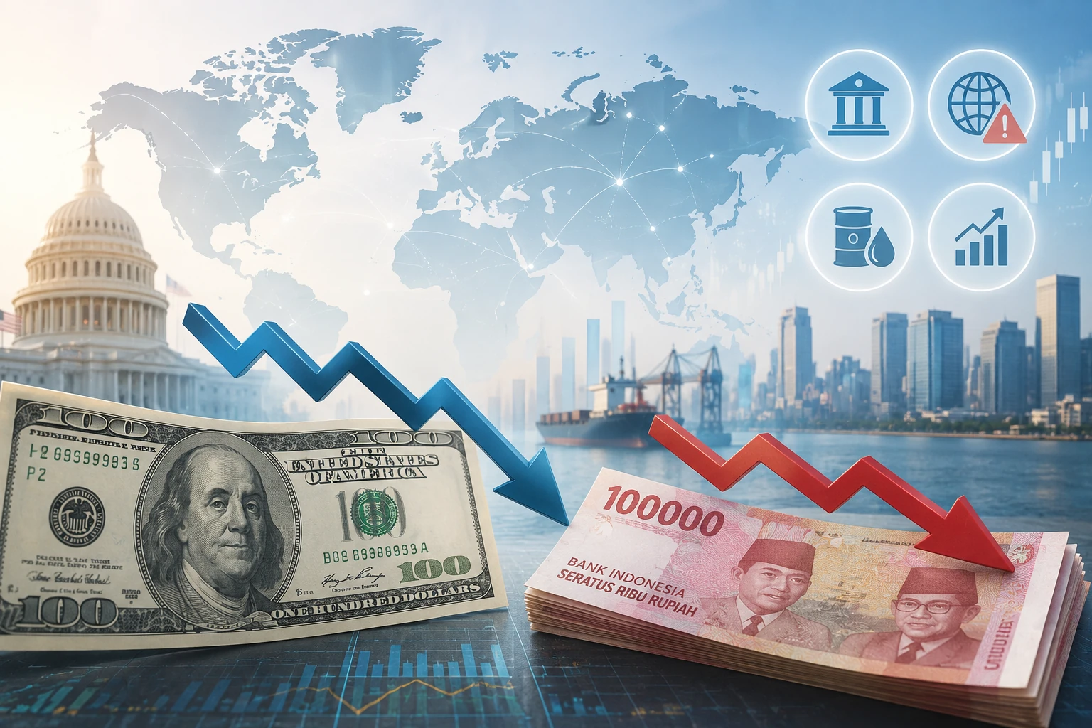 Dolar AS Melemah ke 98,92, Rupiah Justru Tertekan ke Rp17.723