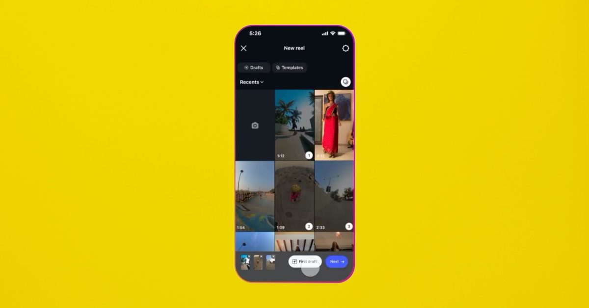 First Draft, Fitur Baru Instagram yang Merangkai Reels Otomatis—Tanpa Menggantikan Editor