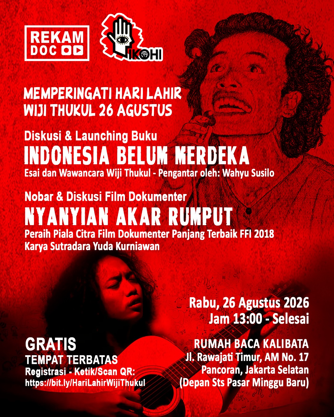 Peringatan HUT ke-63 Wiji Thukul di Jakarta Diisi Peluncuran Buku hingga Konser Musik, IKOHI Ajak Publik Rawat Ingatan Kasus Orang Hilang