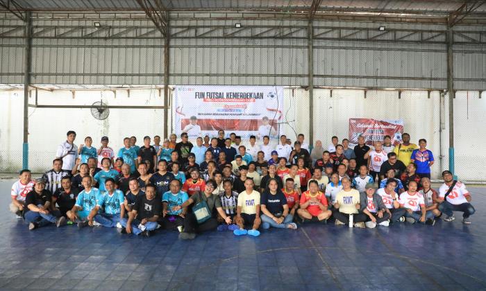 Fun Futsal HUT ke-79 RI di Kota Tangerang Diikuti Puluhan Organisasi Wartawan, Wali Kota Sachrudin Ikut Turun ke Lapangan