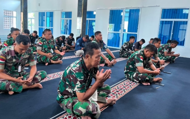 Lanud Raden Sadjad Natuna Gelar Doa Bersama Lintas Agama untuk Misi Kemanusiaan Bantuan Bencana