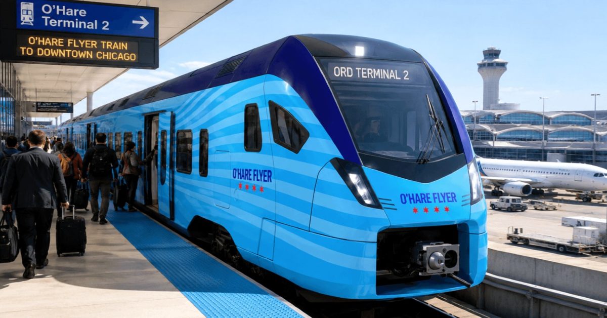 O'Hare Flyer, Kereta Listrik Nonstop Chicago-O'Hare Target Beroperasi 2030