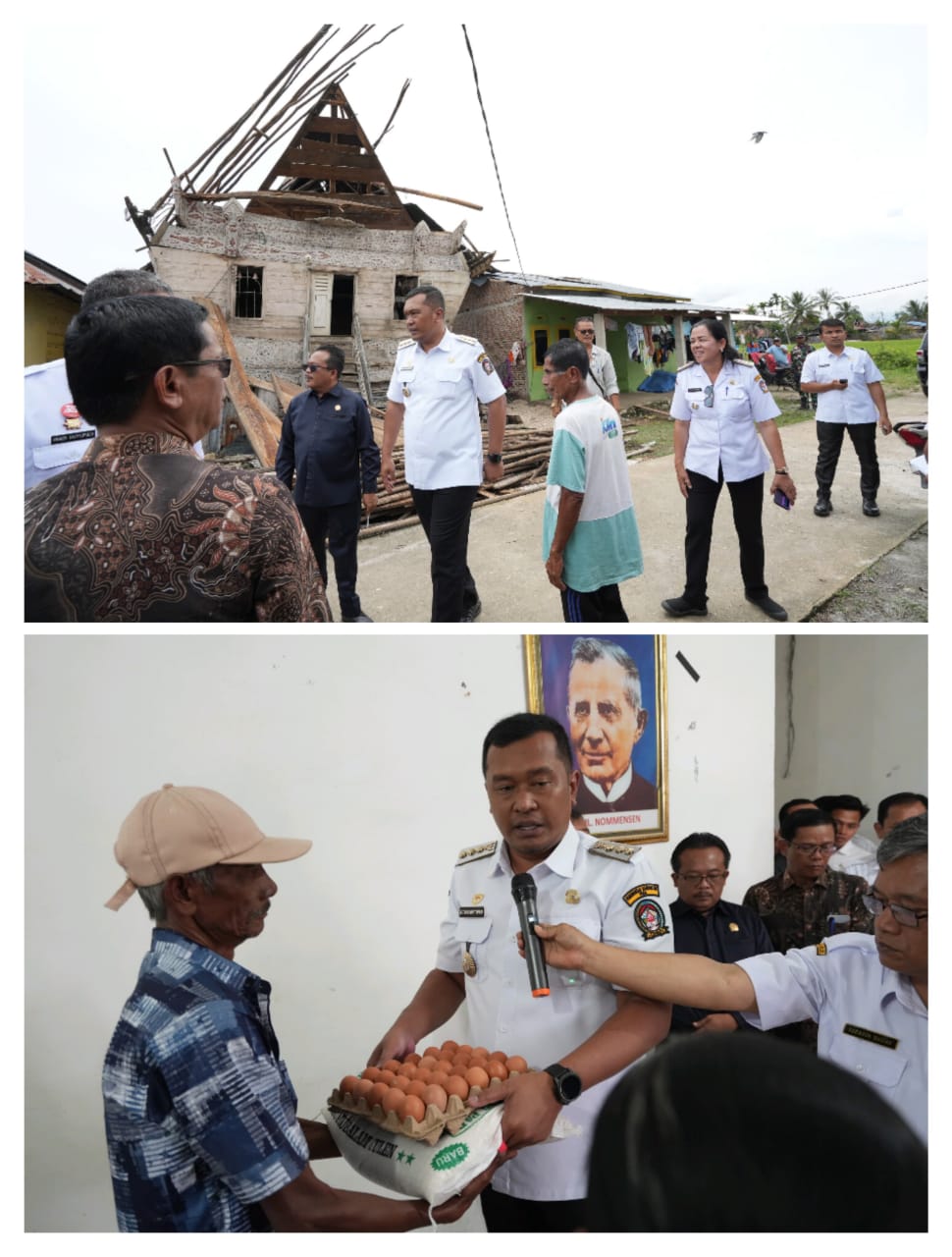 Bupati Toba Effendi Napitupulu Salurkan Bantuan ke 43 Rumah Rusak Akibat Puting Beliung di Sigumpar dan Laguboti