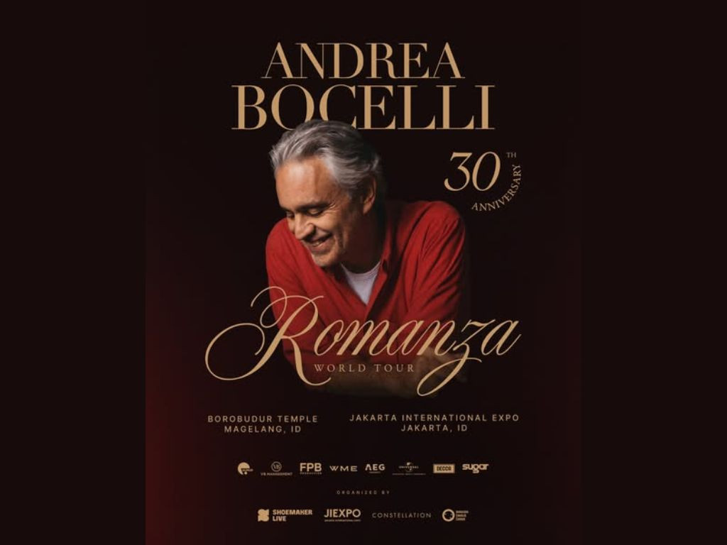 Andrea Bocelli Konser di Borobudur dan Jakarta 2026, Harga Tiket Rp1,25 Juta hingga Rp17,5 Juta
