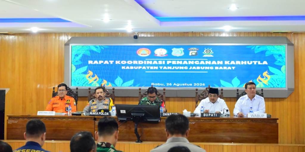 Wakapolda Jambi Tinjau Pos Satgas Karhutla di Tanjung Jabung Barat, Empat Tersangka Pembakar Lahan Sudah Ditetapkan