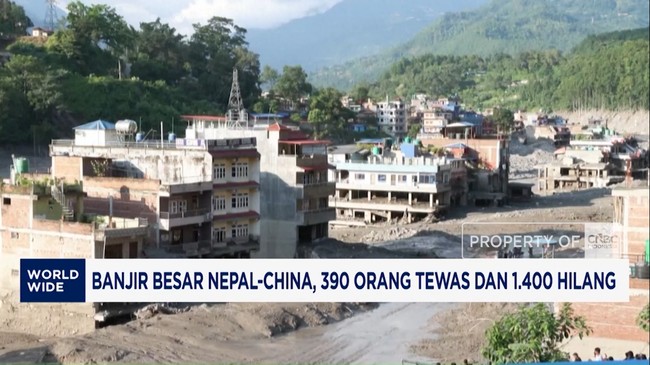 Nepal-China Dilanda Banjir Bandang, 390 Tewas dan 1.400 Orang Hilang
