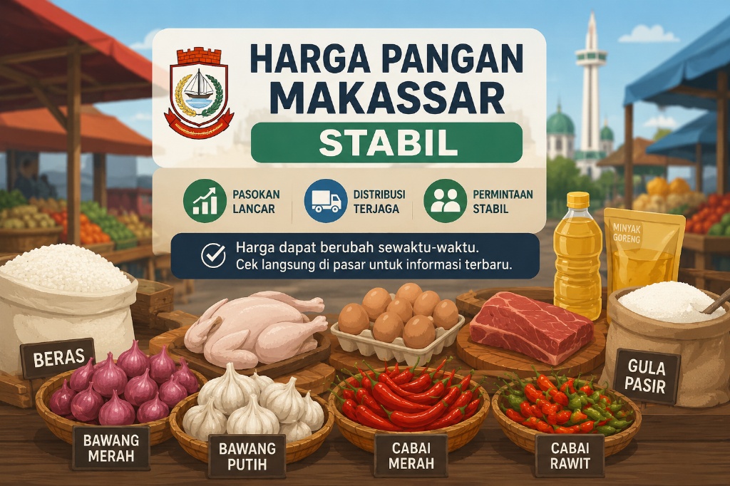 Harga Pangan Makassar Stabil di Akhir Agustus, Cabai Masih Komoditas Paling Rawan Fluktuasi