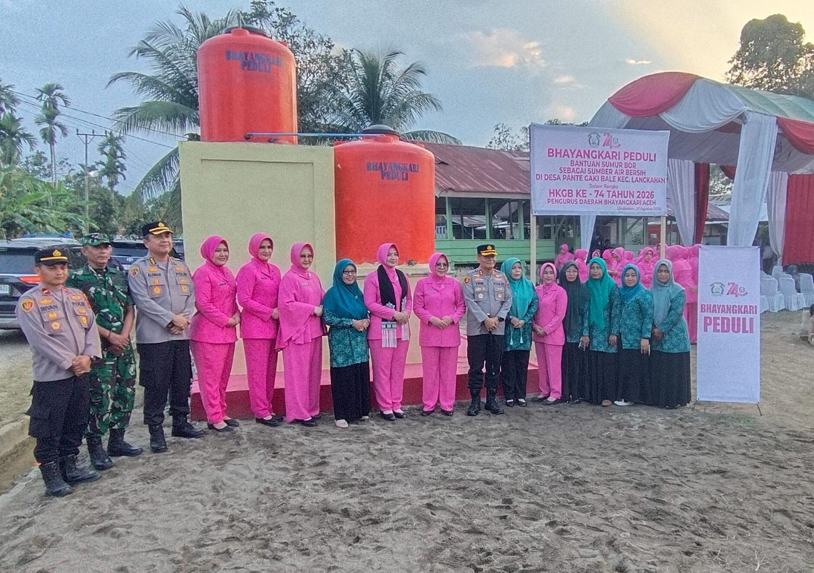 Bhayangkari Aceh Bangun Sumur Bor di Langkahan, Bantu Warga Dua Gampong Pascabanjir