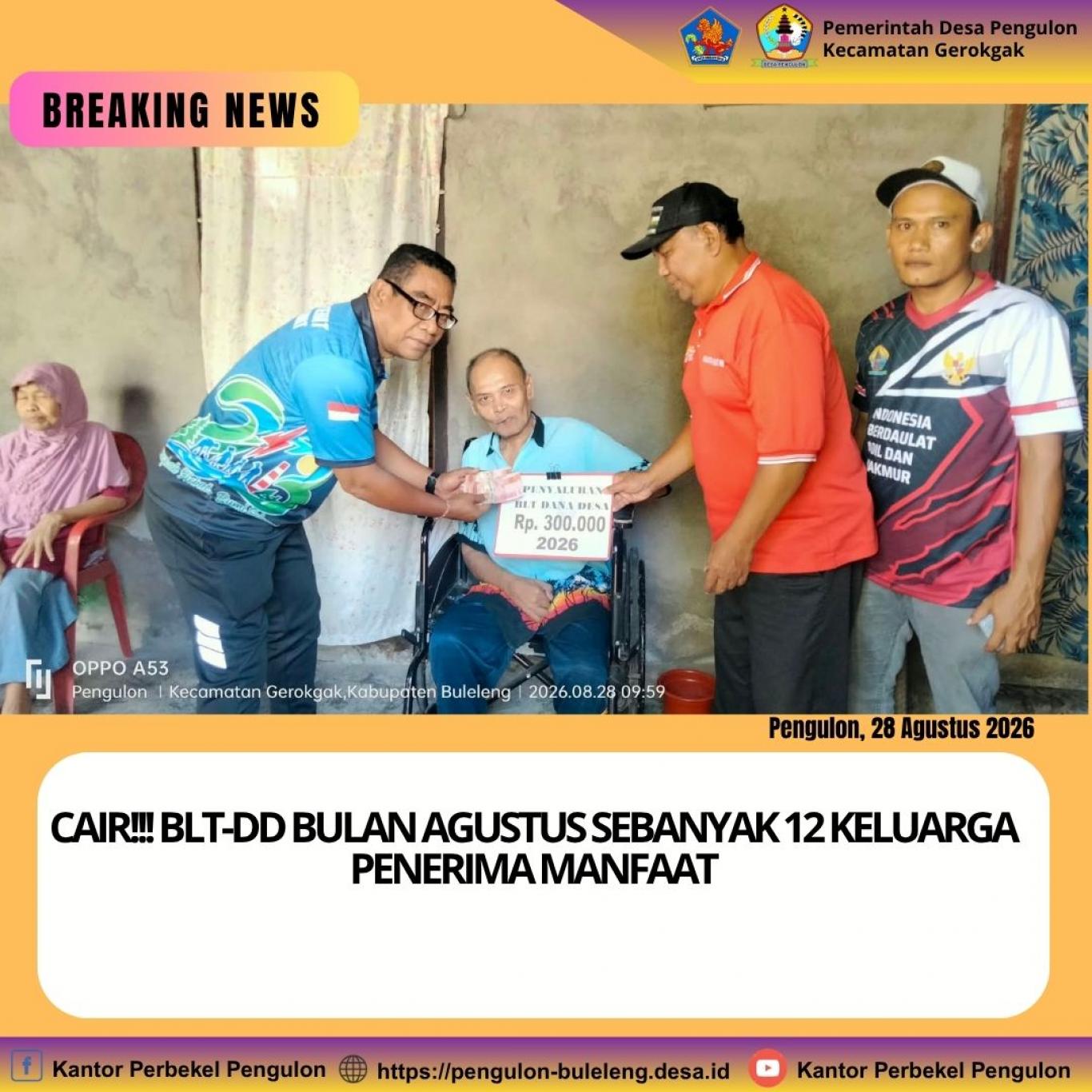 BLT Dana Desa Pengulon Cair Agustus 2026 untuk 12 Keluarga, Disalurkan Door to Door