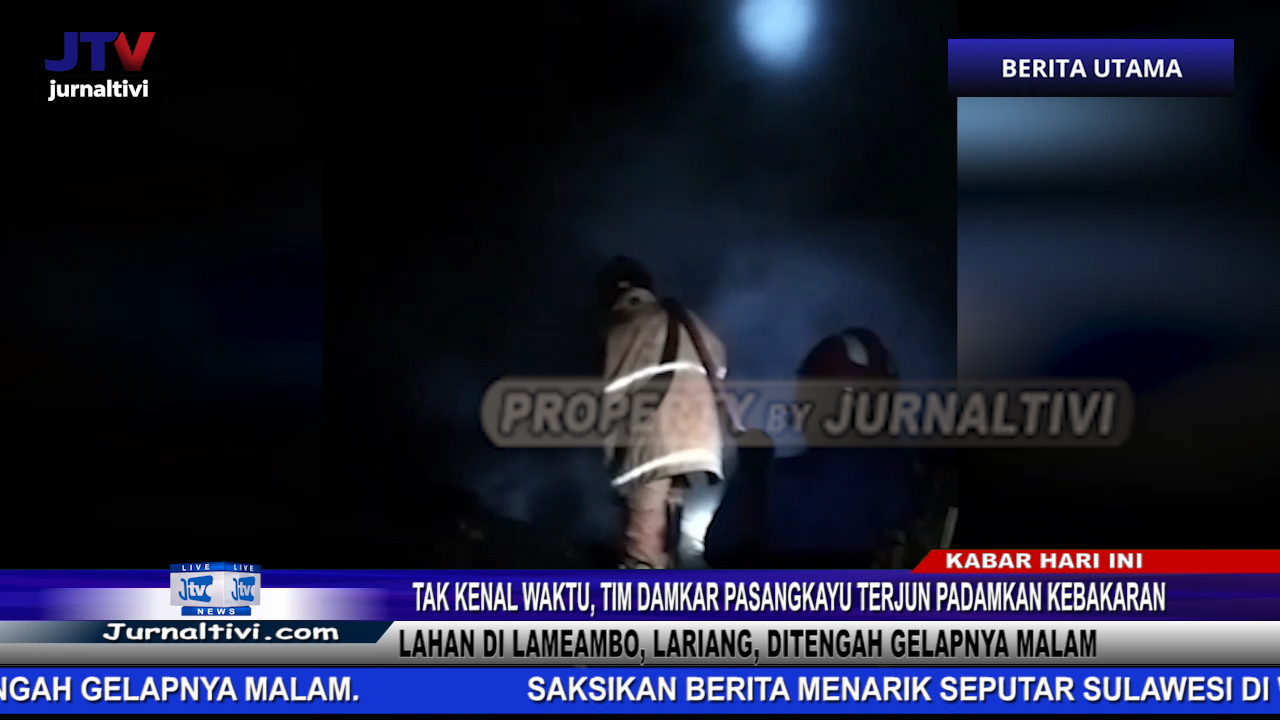 Tim Damkar Pasangkayu Padamkan Kebakaran Lahan Satu Hektare di Lameambo saat Malam Hari, Kendala Minim Air dan Penerangan