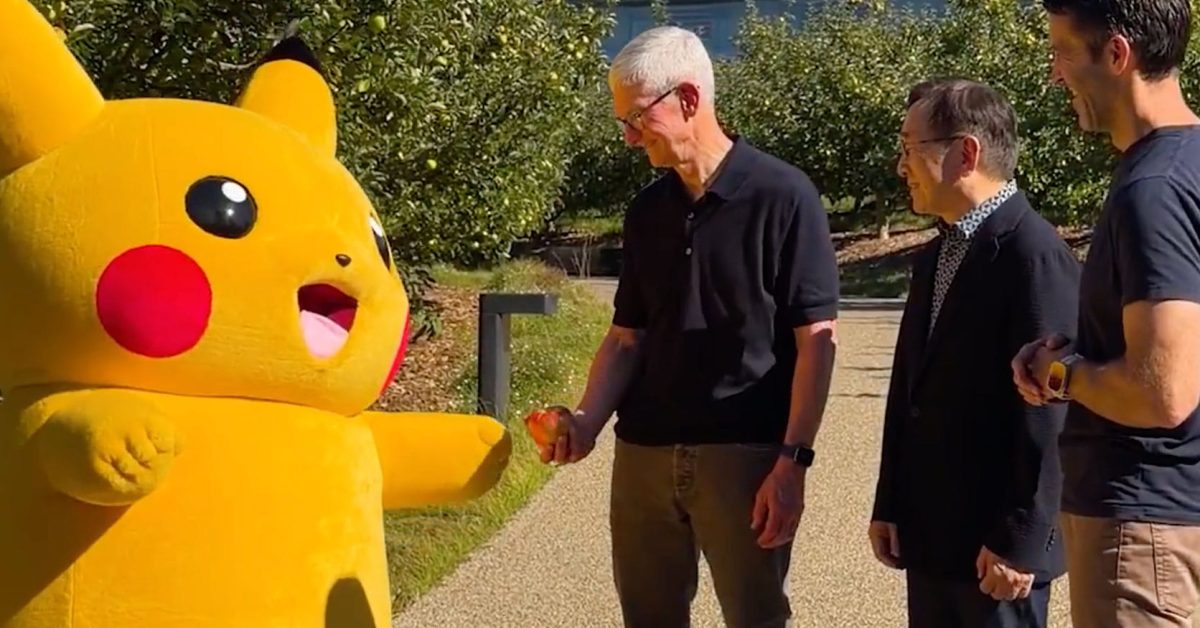 Kunjungan Tim Cook dan CEO The Pokémon Company ke Apple Park, Pikachu Ikut Hadir