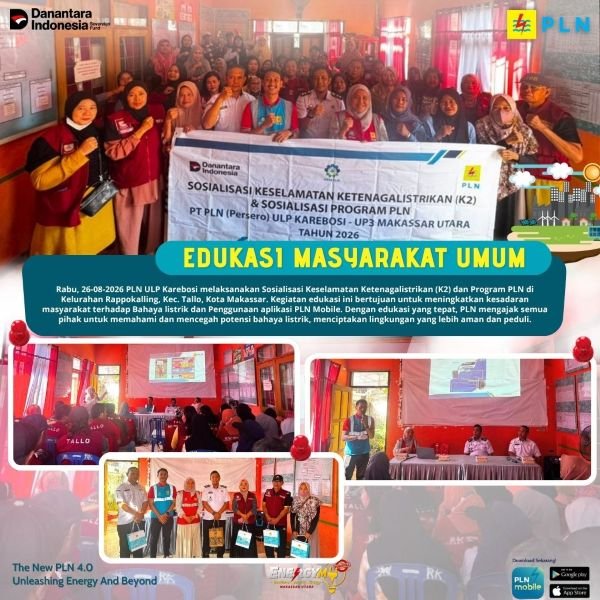 PLN ULP Karebosi Edukasi Warga Rappokalling Makassar soal Jarak Aman dan Cegah Konsleting Listrik