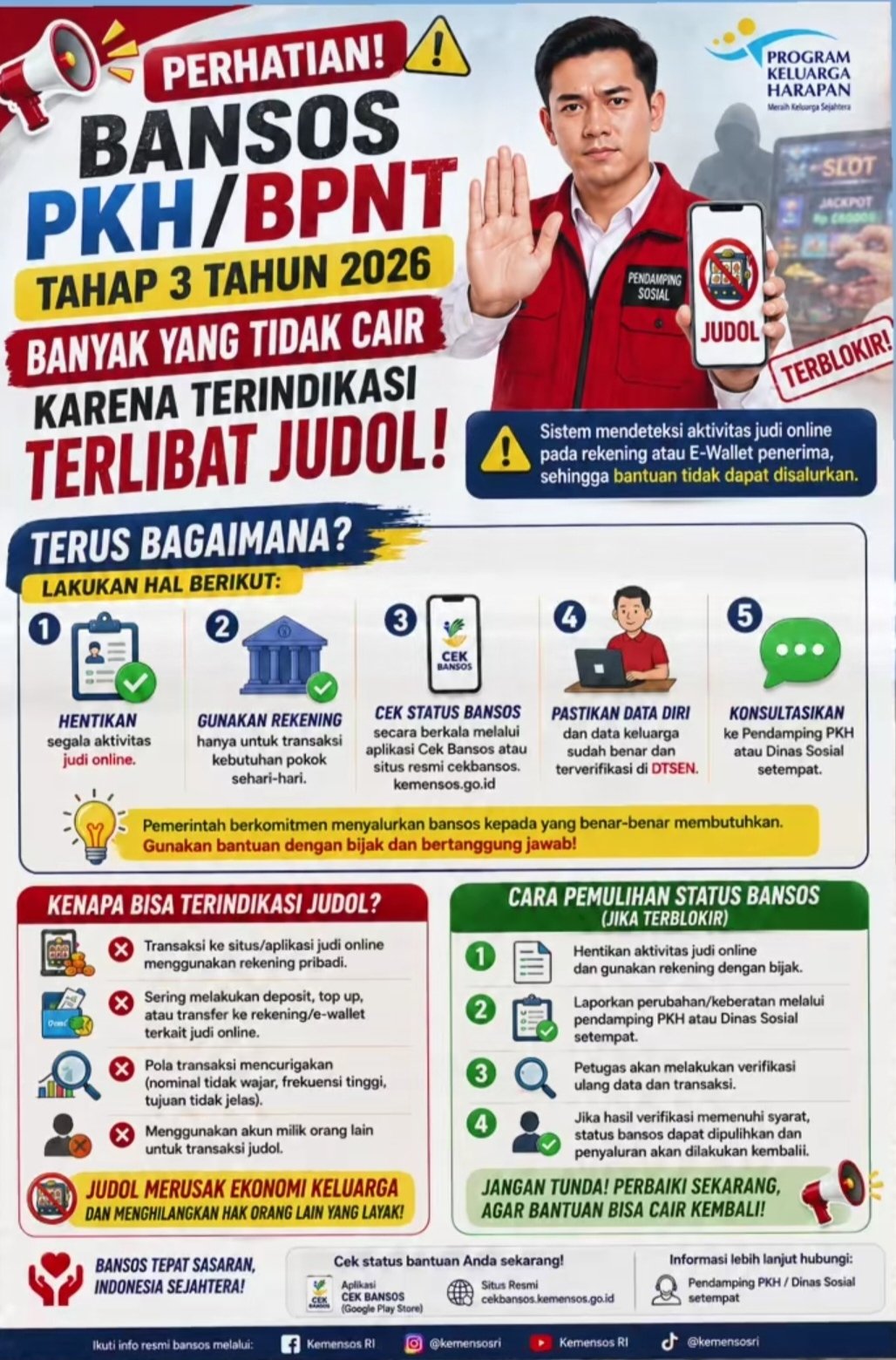 PKH dan BPNT Tahap 3 Terancam Tak Cair Akibat Rekening Dipakai Judi Online, Ini Cara Klarifikasinya