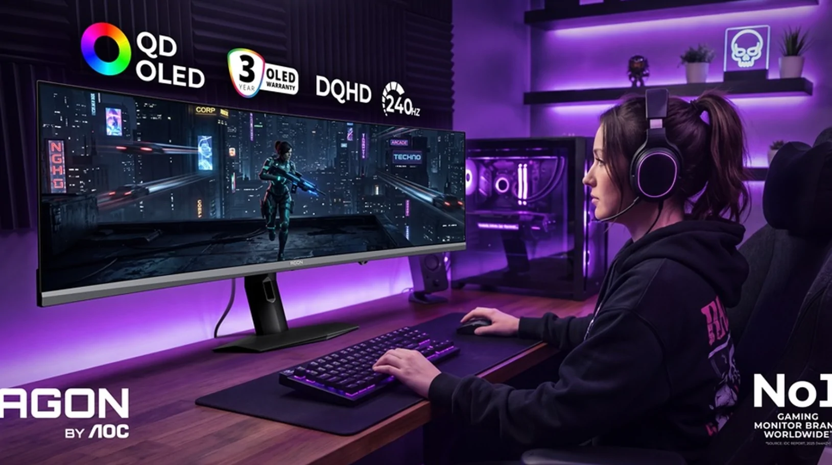 AOC Rilis Monitor Gaming OLED 48,9 Inci 240Hz di Gamescom 2026