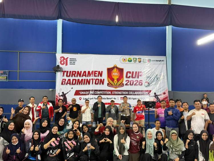 80 Tim Berebut Juara di Turnamen Badminton AMJ Cup Four Z Bengkulu, Sinergi Media dan Instansi Diuji