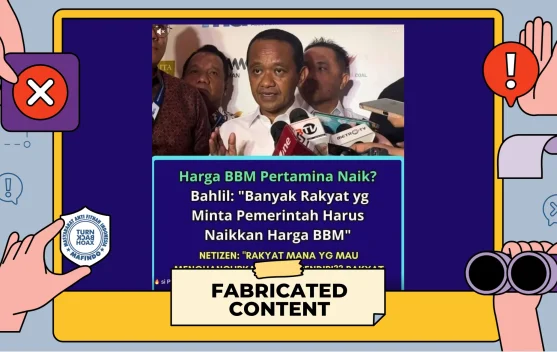 Cek Fakta: Bahlil Dikabarkan Minta Rakyat Terima Kenaikan BBM, Faktanya Hoaks