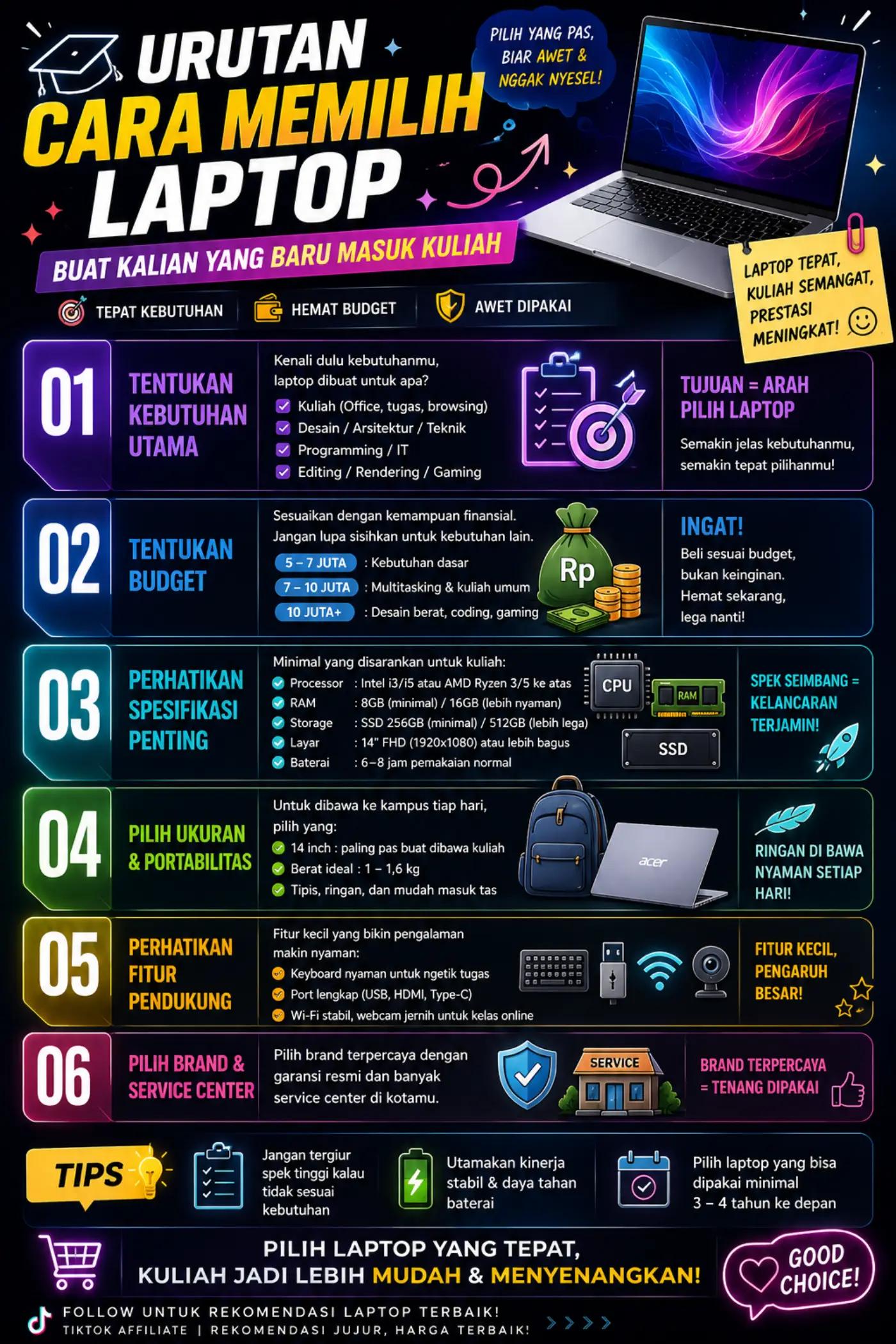 Panduan Memilih Laptop untuk Mahasiswa Baru 2026: Sesuaikan Spek dengan Jurusan dan Budget