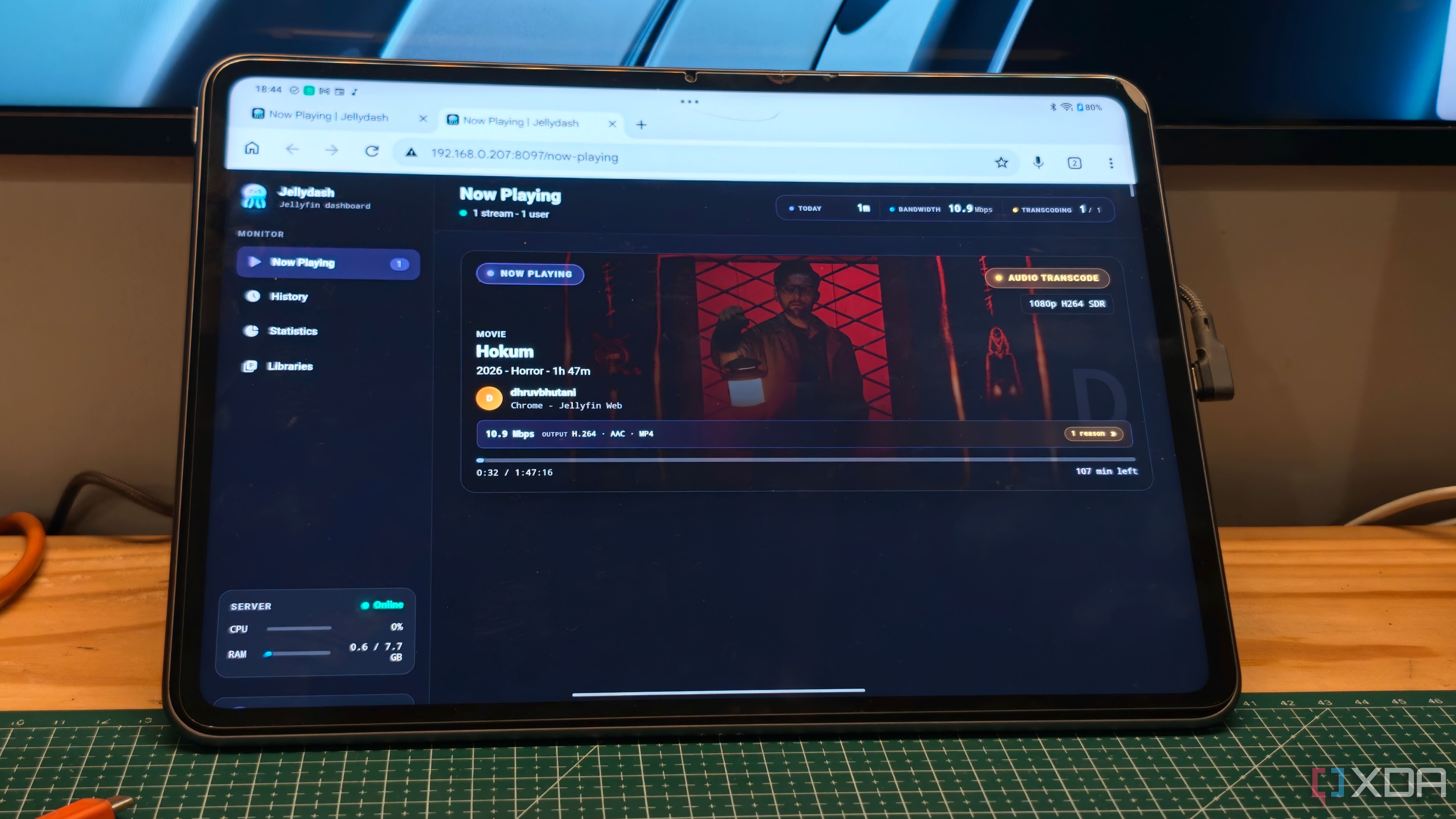 Ubah Tablet Android Lawas Jadi Dashboard Monitoring Jellyfin, Begini Hasilnya