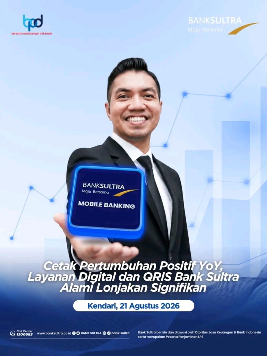 Layanan Digital Bank Sultra Tumbuh Pesat, Transaksi QRIS Melonjak 289 Persen jadi Rp61,59 Miliar