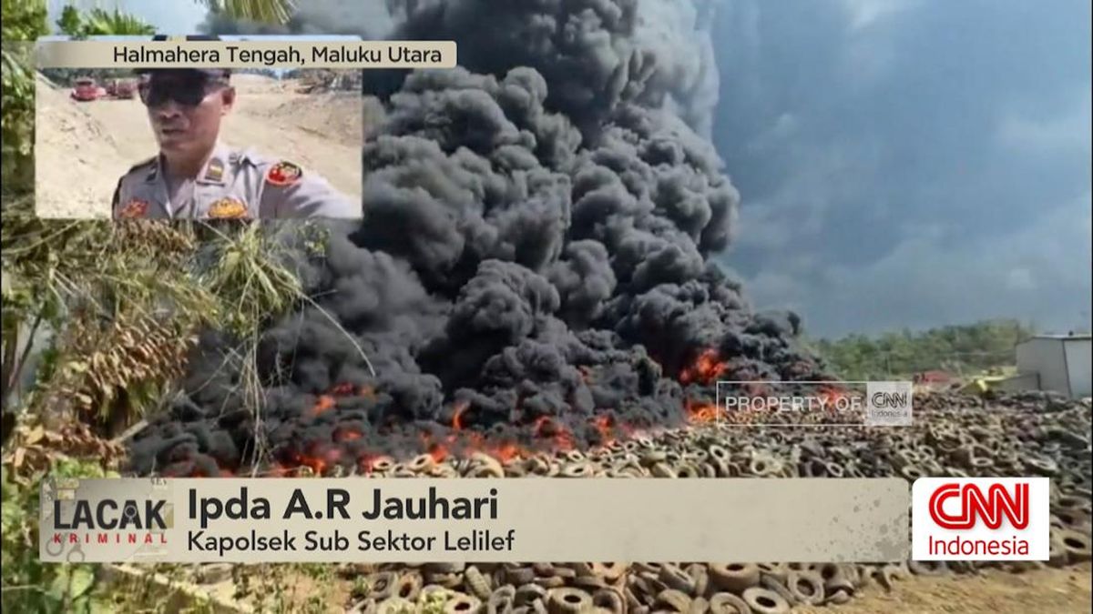 Ribuan Ban Bekas Hangus Terbakar di Halmahera Tengah, Polisi Buru Dua Pelaku Pembakaran