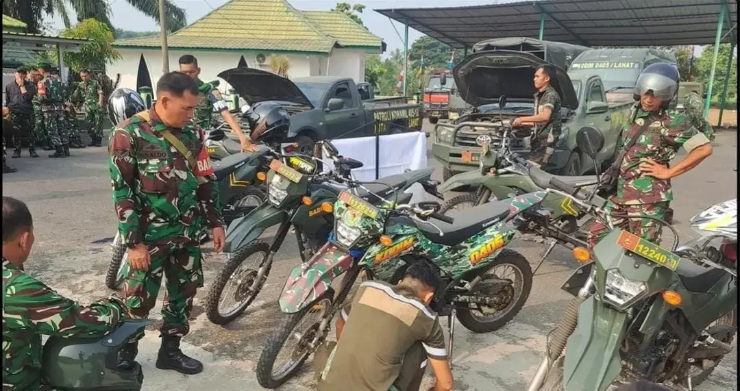 Kendaraan Dinas Kodim 0405/Lahat Diperiksa Tim Asnik Denpal II/4, Pastikan Truk hingga Motor Siap Operasional