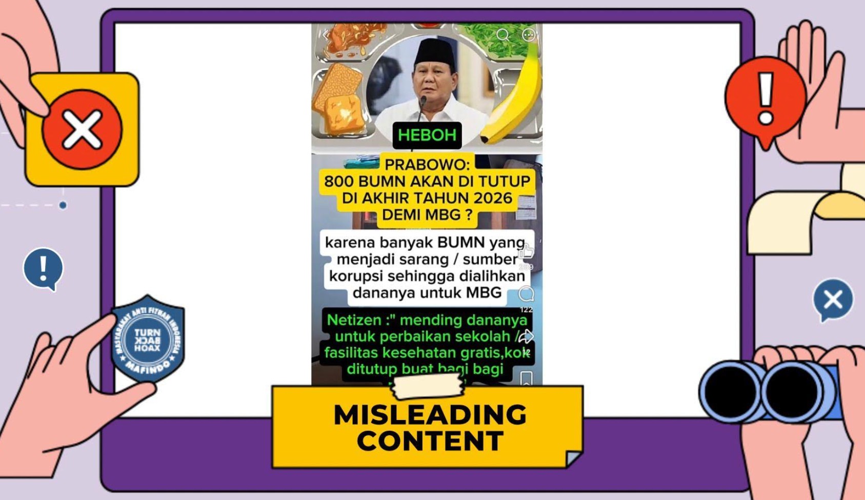 Hoaks 800 BUMN Ditutup untuk MBG, Faktanya Demi Efisiensi Anggaran