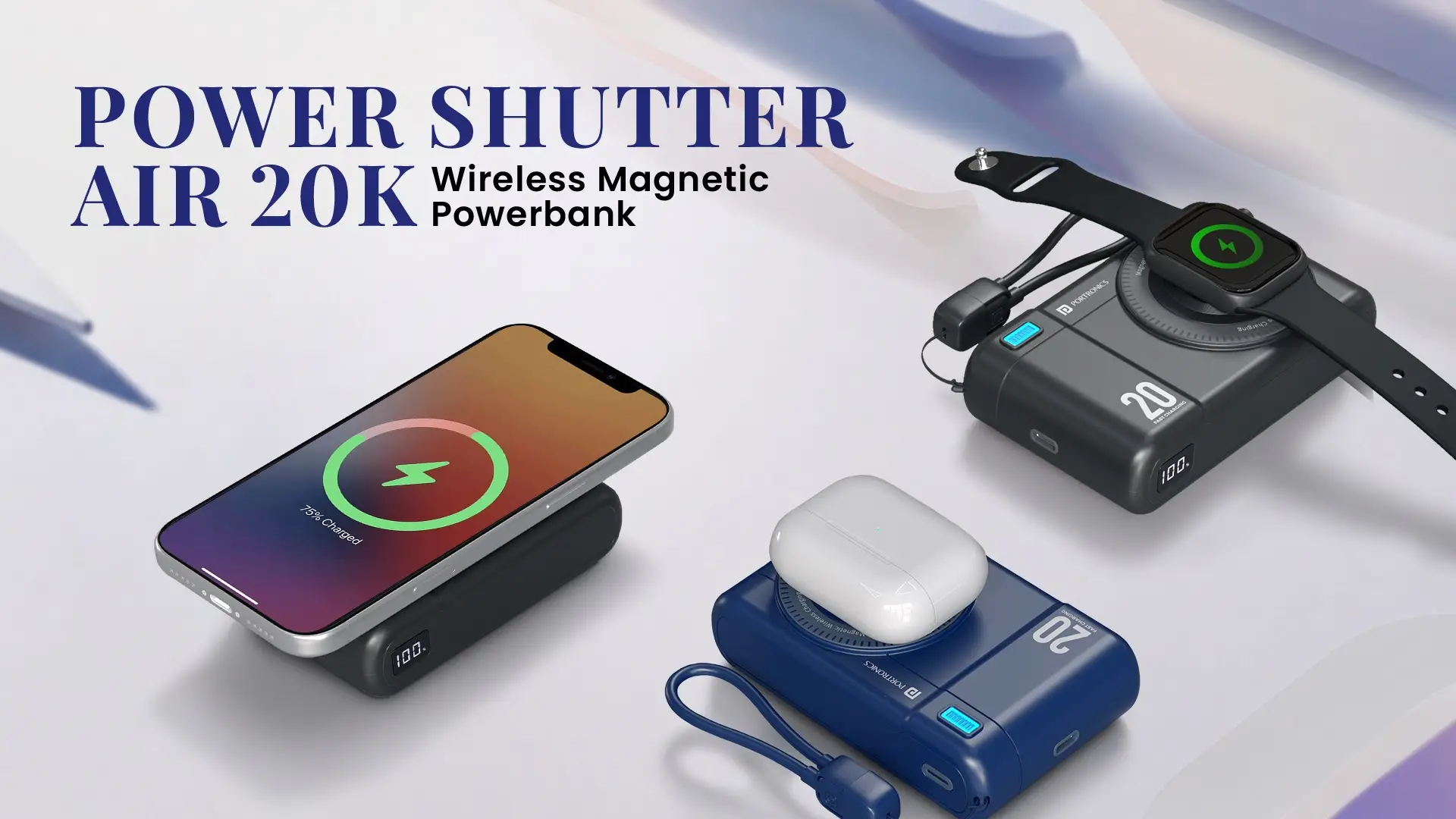 Portronics Power Shutter Air 20K: Power Bank 20.000mAh Mirip Kamera dengan Wireless Charging 15W