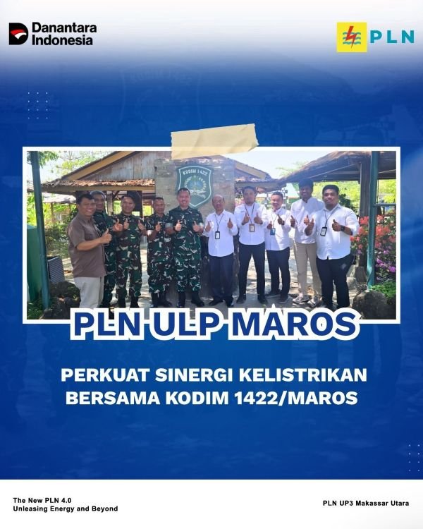 PLN ULP Maros dan Kodim 1422 Sinergi Kawal Keandalan Listrik, Tiga Poin Utama Disepakati