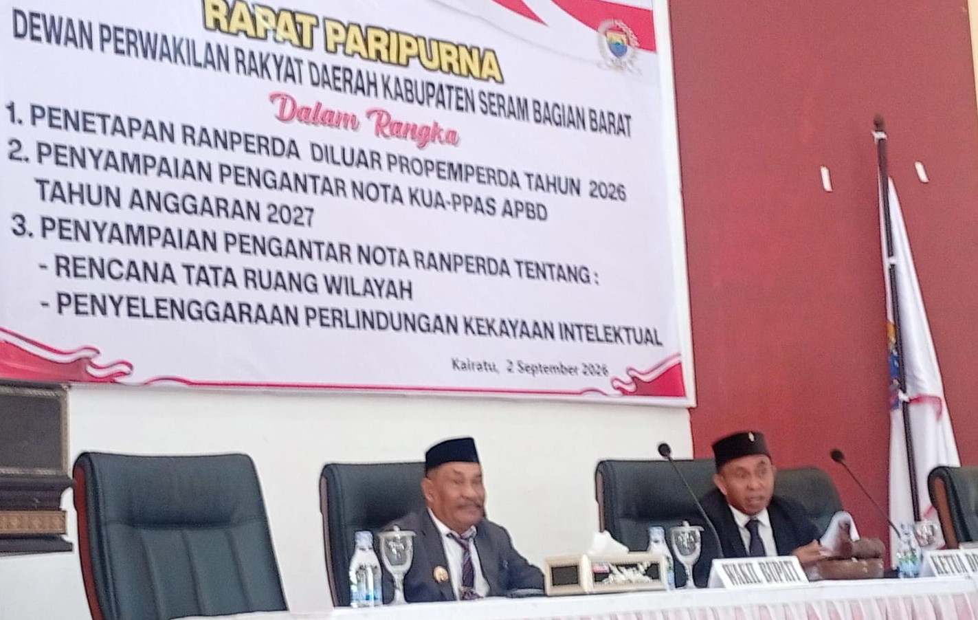 Tiga Agenda Strategis Dibahas dalam Paripurna DPRD SBB: KUA-PPAS 2027 hingga Ranperda RTRW dan Kekayaan Intelektual