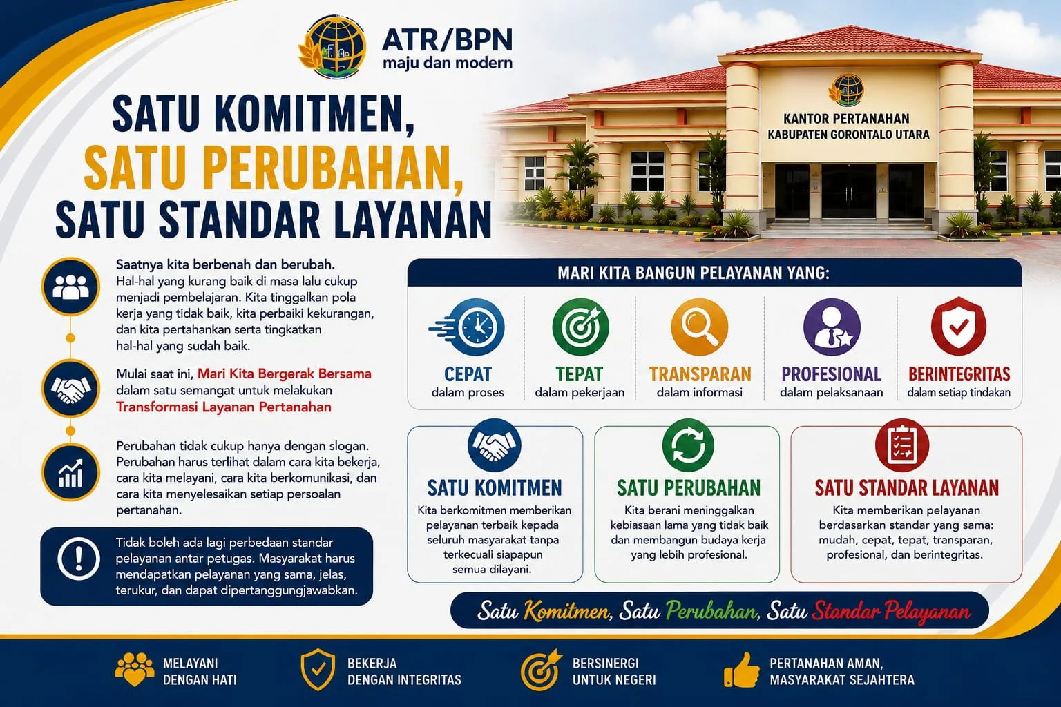 Kantor Pertanahan Gorontalo Utara Targetkan Pemulihan Kepercayaan Warga Lewat Standar Pelayanan Baru