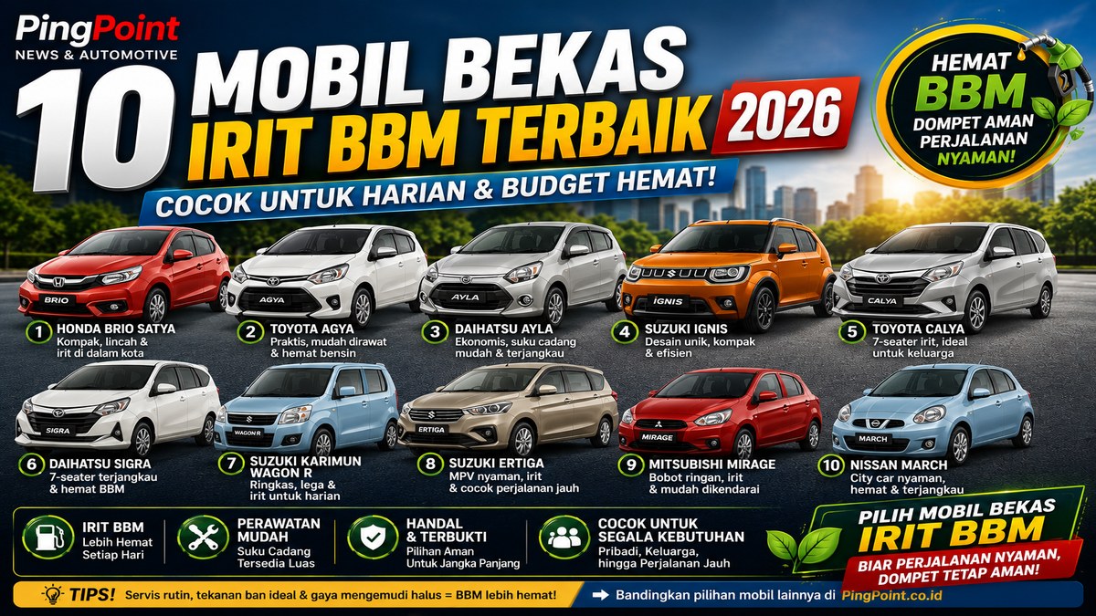 8 Mobil Bekas Irit BBM untuk 2026: Pilihan Paling Masuk Akal untuk Harian