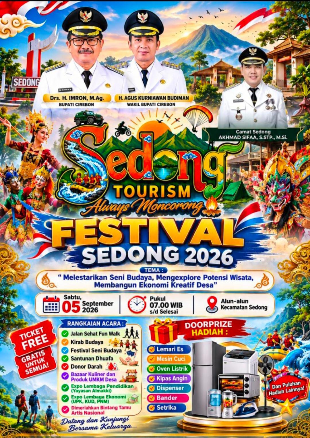 Festival Sedong Moncorong 2026 Digelar 5 September, Jalan Santai hingga Kirab Budaya Gratis