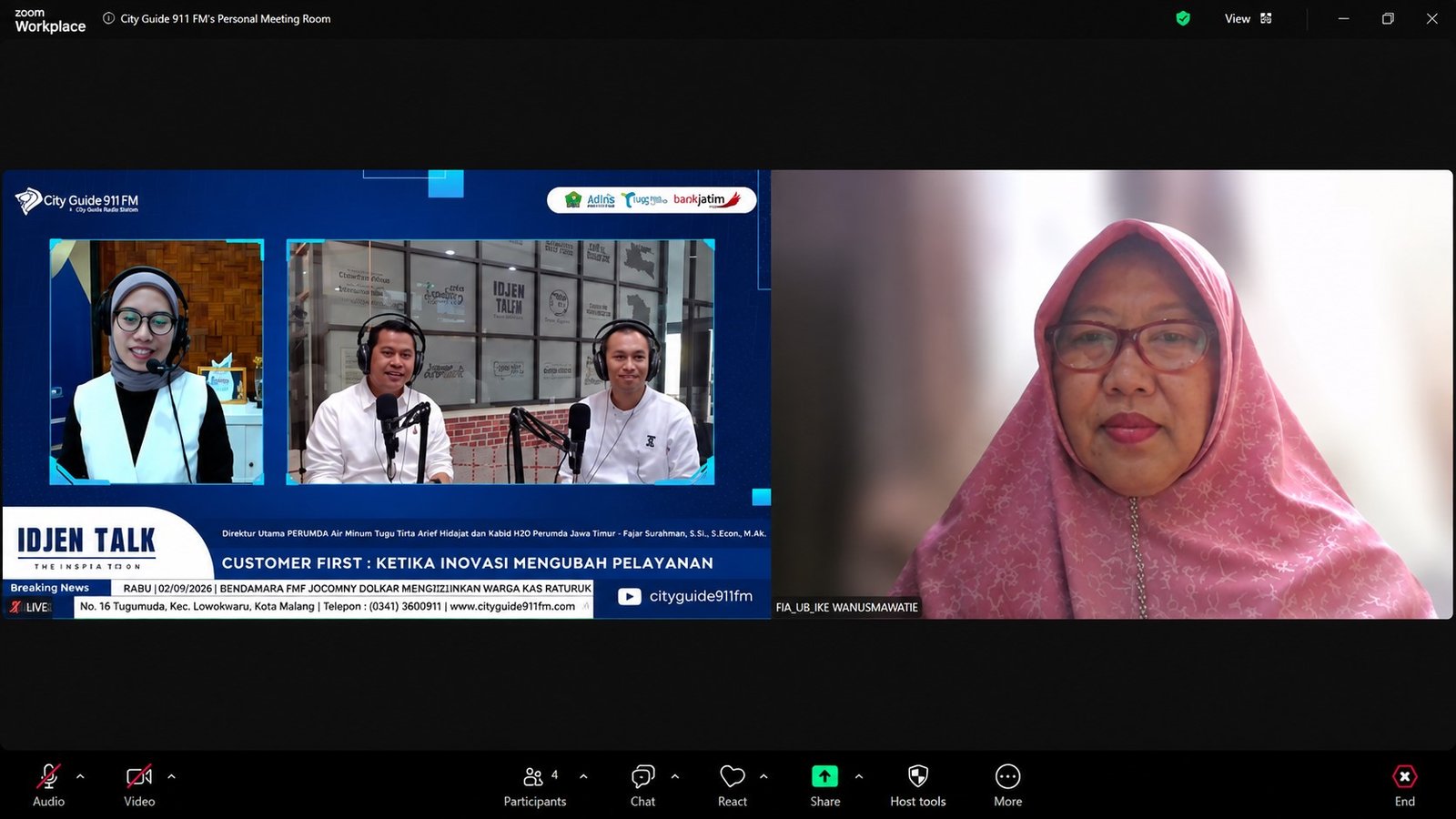 Cakupan Air Bersih Kota Malang Tembus 82 Persen, Tugu Tirta Andalkan AI TANIA hingga 400 Titik SCADA