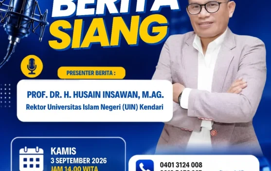 HUT ke-81 RRI, Rektor UIN Kendari dan Pejabat Pemprov Sultra Bacakan Berita Siang di Programa 1 RRI Kendari