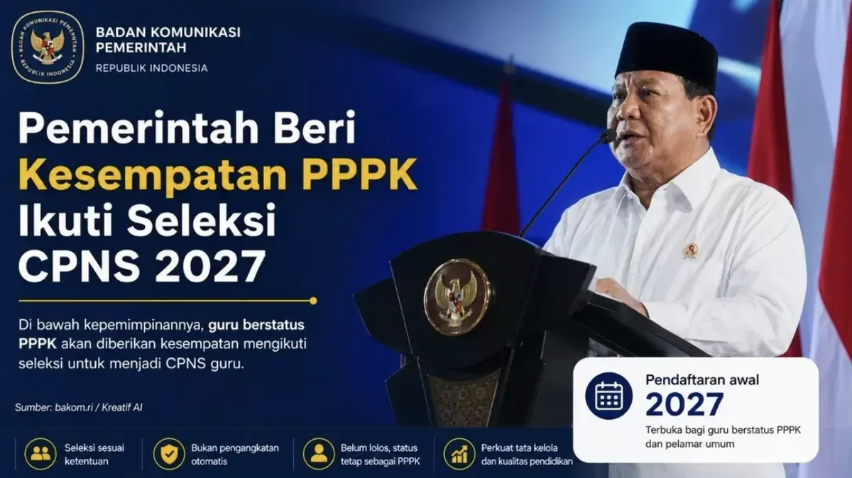 PPPK Guru Bisa Ikut CPNS 2027, Peserta Tetap Harus Lulus Seleksi