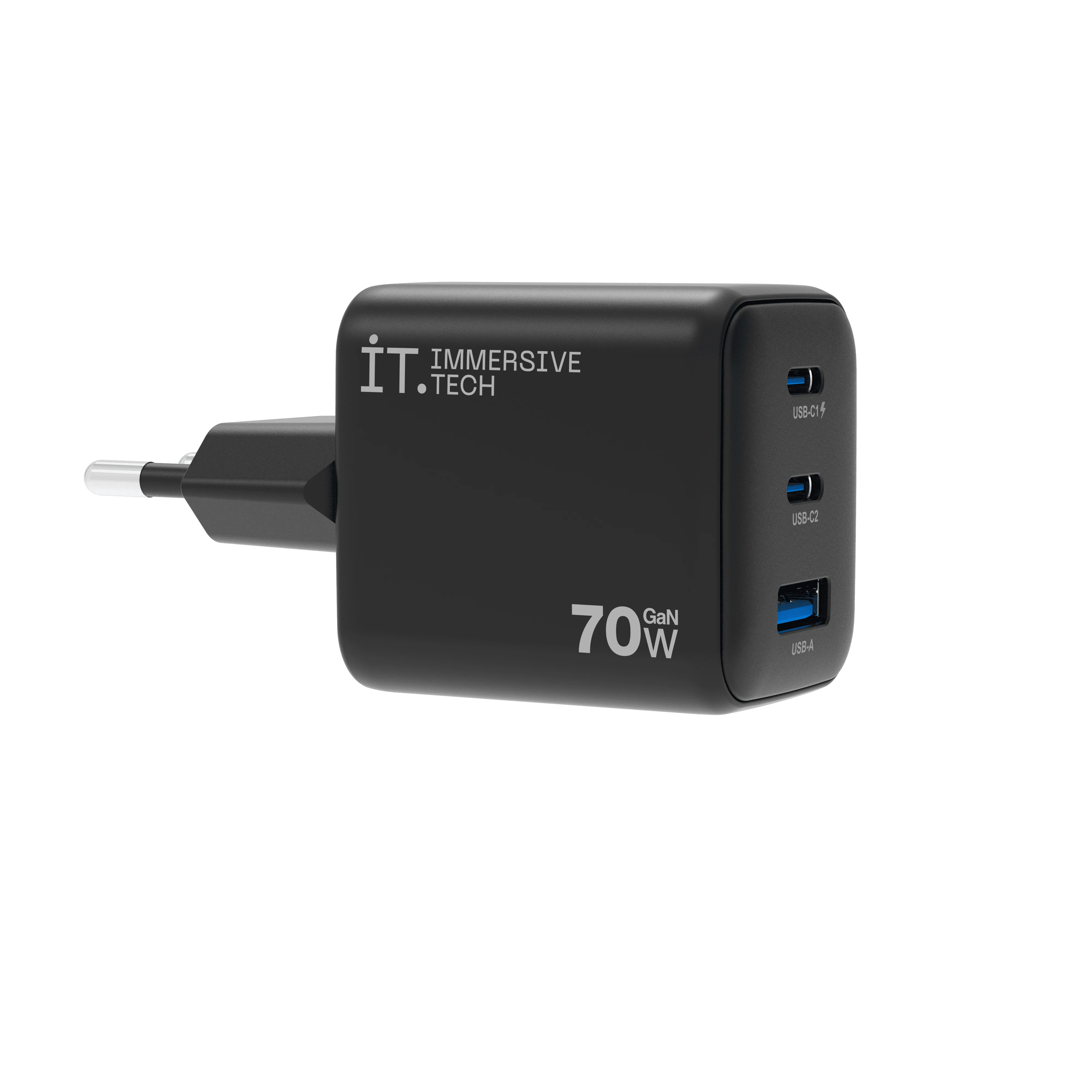 IT MaxGaN Charger 70W Resmi, Satu Adaptor untuk Cas Laptop, HP, dan Tablet