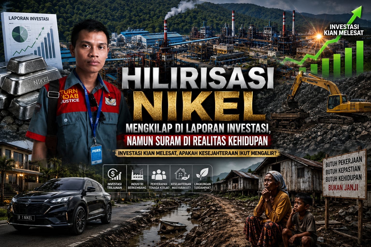 Hilirisasi Nikel Dongkrak Ekonomi Daerah, tapi 76.000 Hektar Hutan Ludes dan Nelayan Kehilangan Mata Pencaharian