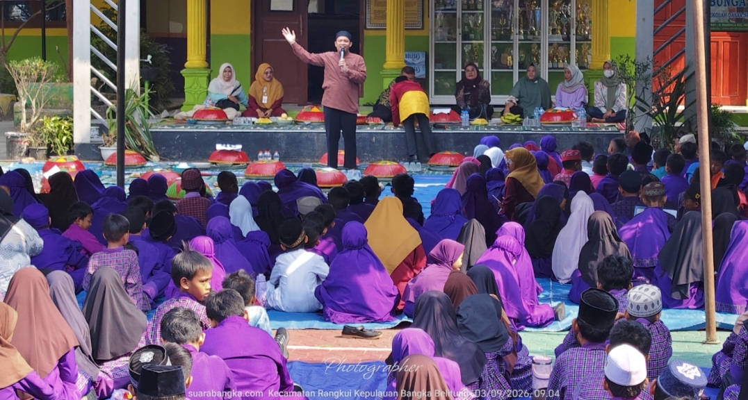 Tradisi Nganggung 20 Dulang Warnai Maulid Nabi di SDN 28 Pangkalpinang, Begini Makna di Baliknya