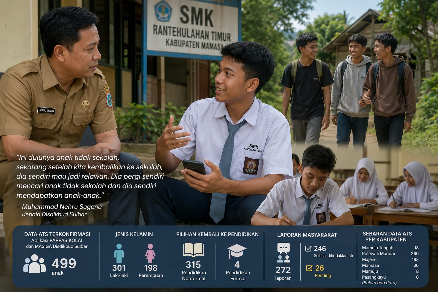 Mantan Anak Putus Sekolah di Mamasa Kini Jadi Relawan Cari Teman yang Masih Putus Sekolah, Disdikbud Sulbar Respons