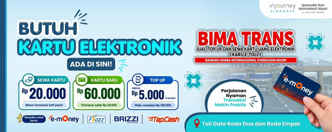 Bandara Syamsudin Noor Siapkan 10 Mesin Top-Up Kartu Elektronik demi Layani Pemudik dan Penumpang