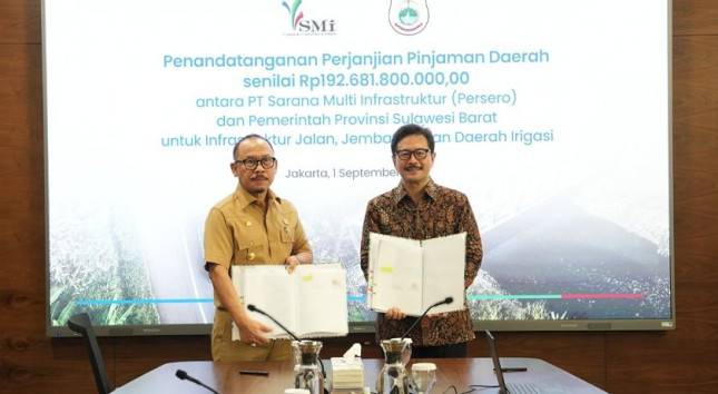 Pemprov Sulbar Teken Pembiayaan Rp 192 Miliar Bersama PT SMI untuk Perbaikan Jalan dan Irigasi, 50,23 Persen Jaringan Masuk Penanganan