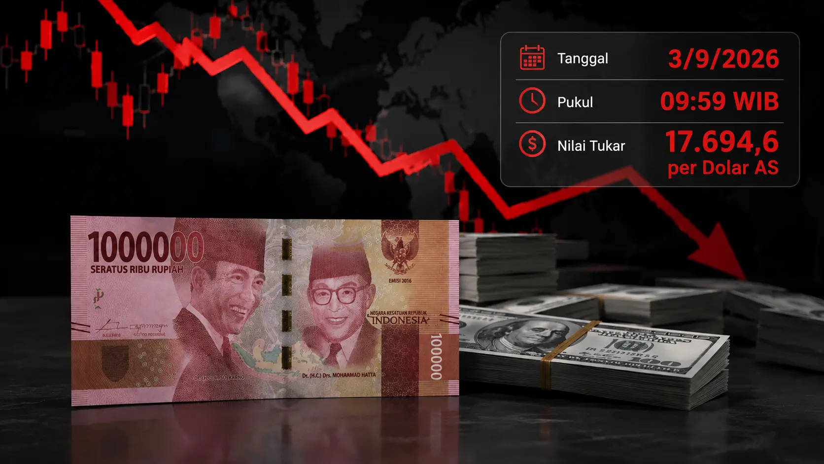 Rupiah Melemah Tipis ke Rp17.694 per Dolar AS di Sesi Pertama, Tren Bulanan Masih Positif