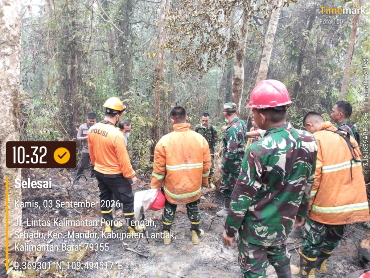 Pascakarhutla di Dusun Paser, Koramil 1210-03/Mandor dan Tim Gabungan Sisir Titik Bara agar Tak Berjaya Lagi