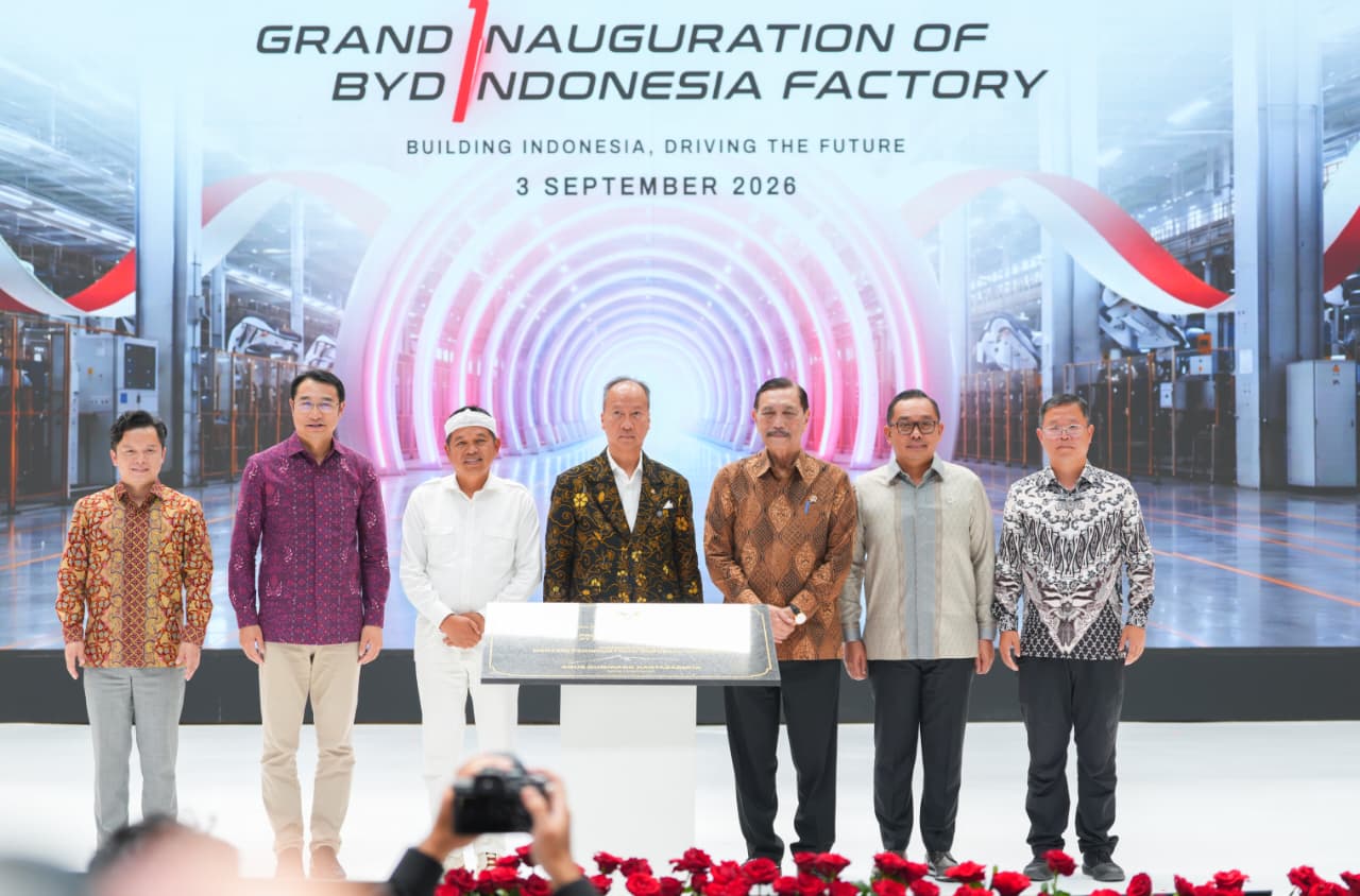 BYD Resmi Nyalakan Pabrik Pertama di Subang, Menperin: Ini Momentum Bangun Industri dari Hulu ke Hilir