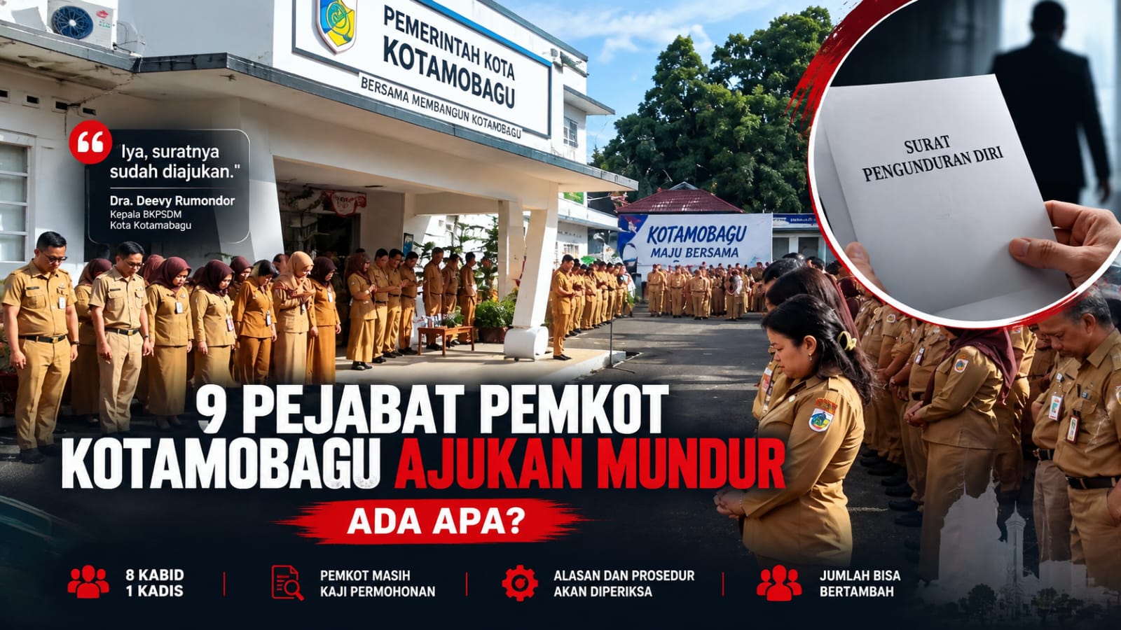 8 Kabid dan 1 Kadis di Kotamobagu Ajukan Mundur, Pemkot Masih Kaji Alasan