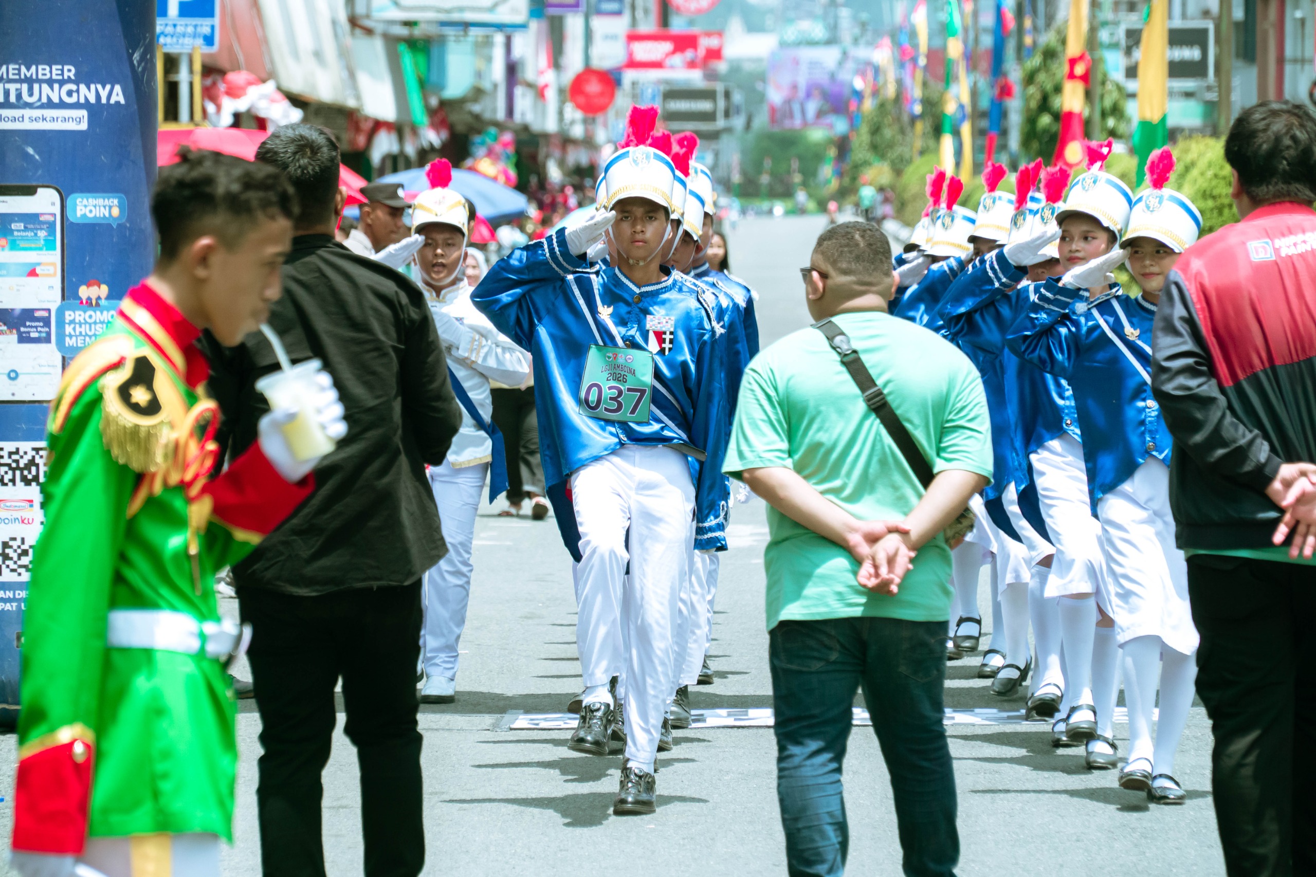 80 Regu Meriahkan Lomba Gerak Jalan Indah Amboina 2026 di Ambon, Dilepas Wali Kota di Gong Perdamaian