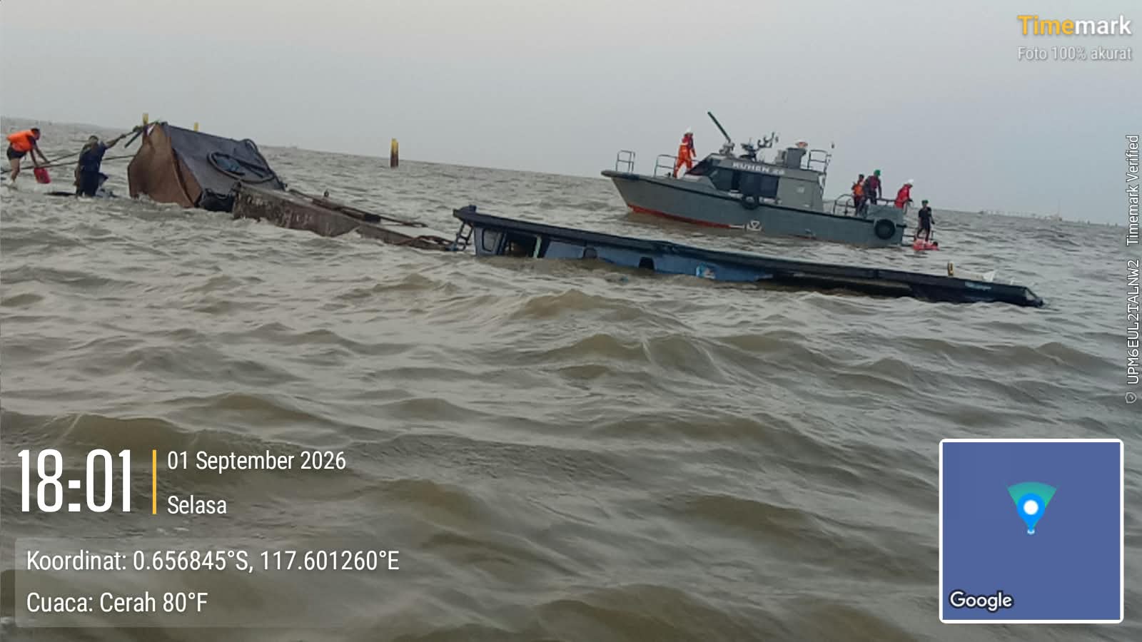 Tim Patroli Pertamina Hulu Mahakam Selamatkan 6 Awak Kapal Tenggelam di Delta Mahakam