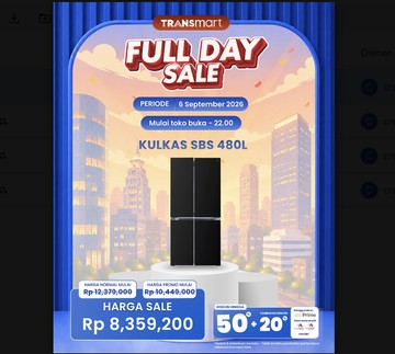 Promo Elektronik Transmart Potong Harga Kulkas Polytron Rp4 Juta